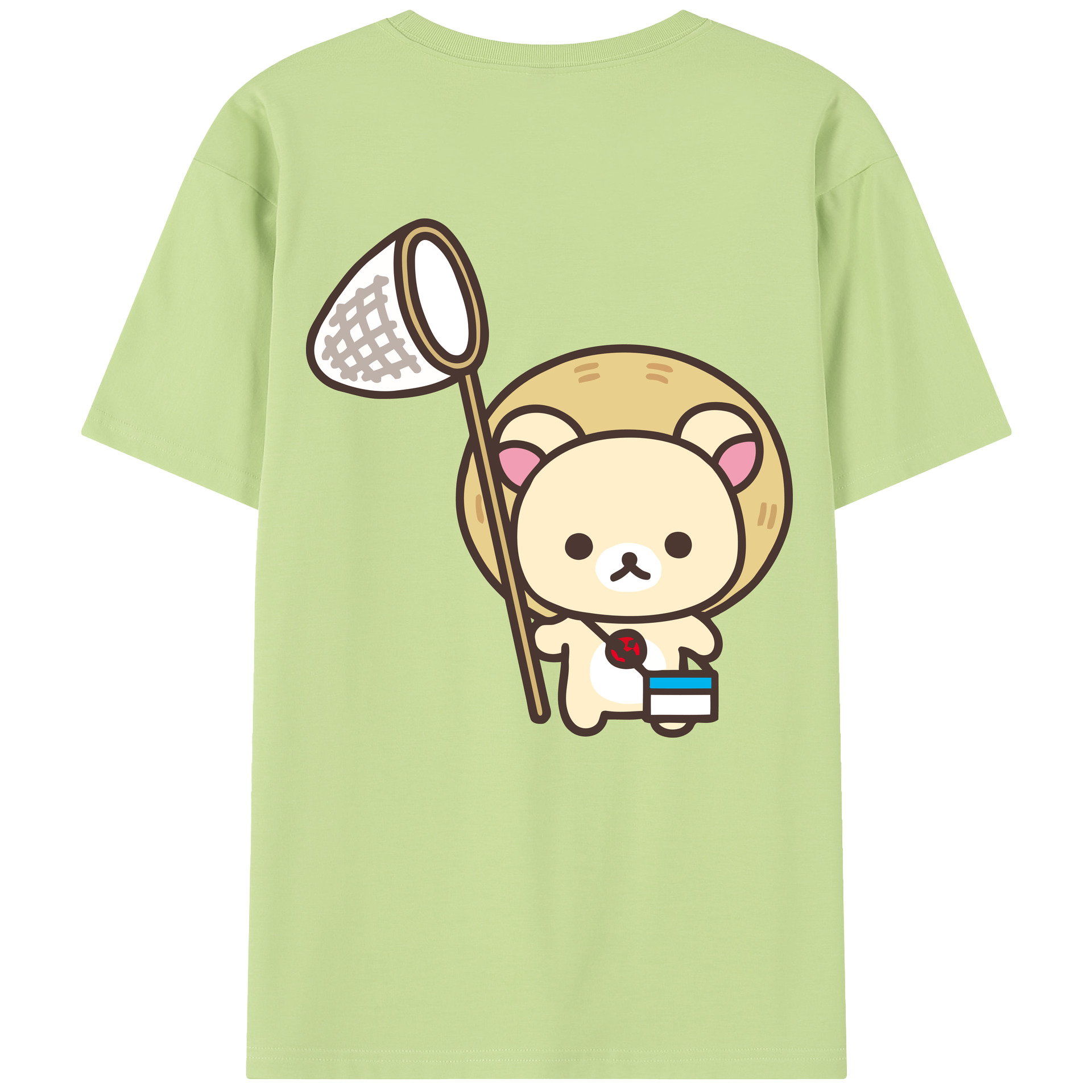 （画像用） リラックマ リラックマ キイロイトリ Rilakkuma Korilakkuma Kiiroitori 綿100％半袖Tシャツ（背面プリント）